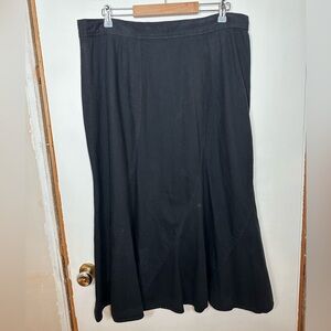 Lauren Ralph Lauren Black Cotton Midi Skirt Size 16W